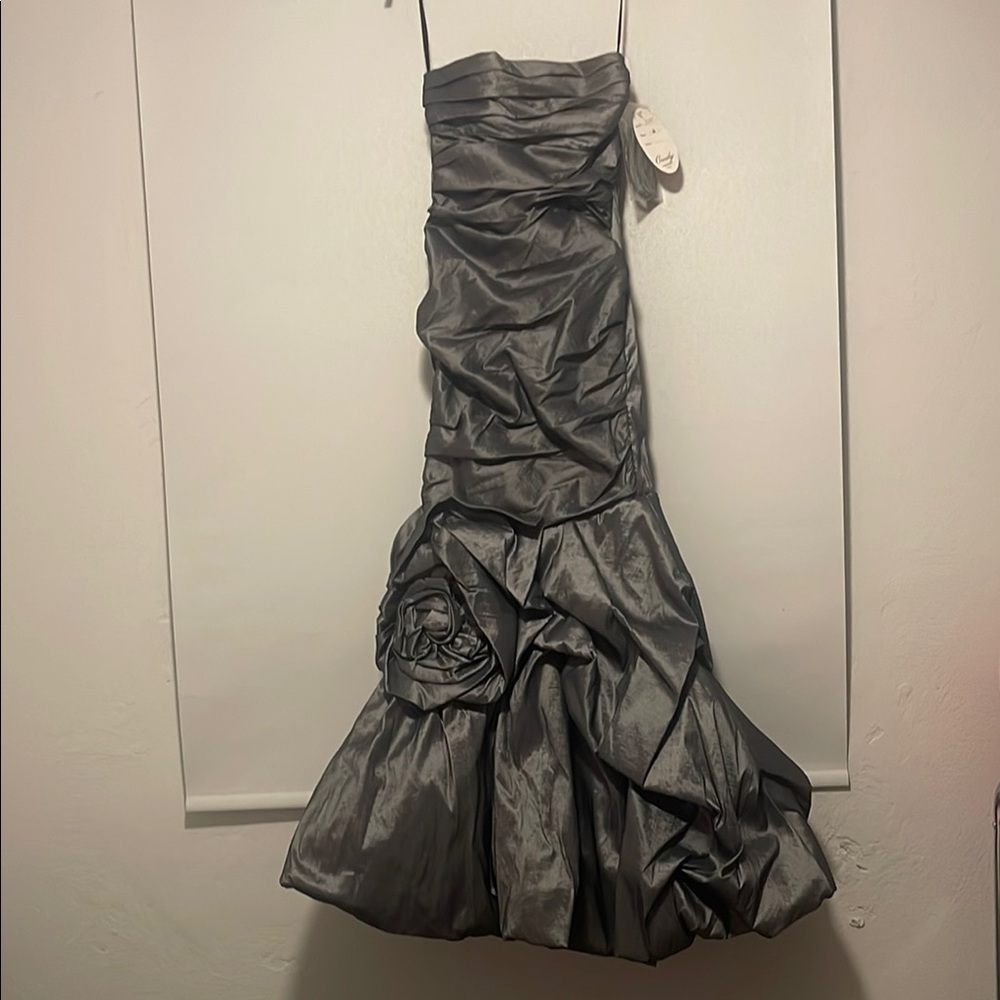 Elegant Mermaid Silver/Gray Strapless Dress